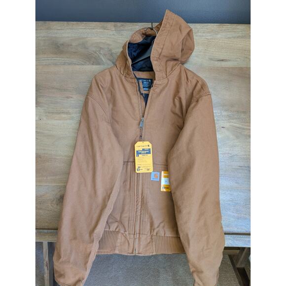 Carhartt Washed Duck Insulated Active Jacket Mens Large Brown Zip Up J130-M NWT - Picture 1 of 4